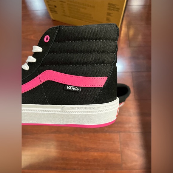 Mens 10.5 Vans BMX Sk8 Hi Top Suede Black Magenta Shoe Sneaker New HALF BOX - Picture 9 of 16